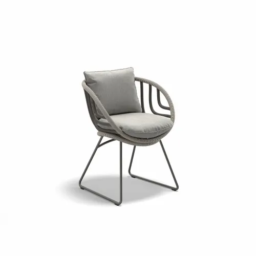 DEDON KIDA Armchair | Material Wrapped DEDON Fiber Shade Touch | Cushion Fabric NATURA Ash