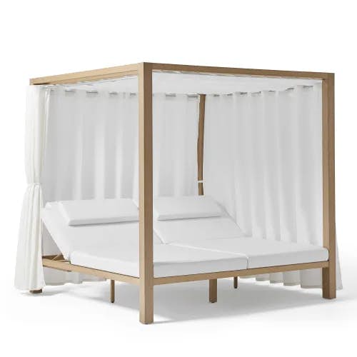 POINT Kahn Double Chaise Daybed (With Curtains)