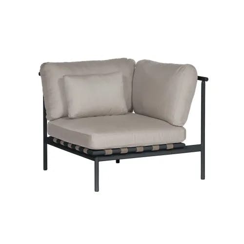 Barlow Tyrie Around Deep Seating Single Module - Aluminum Right Arm | Forge Grey Aluminum Frame