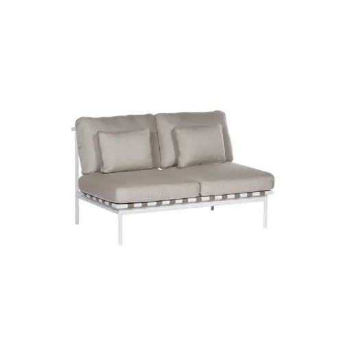 Barlow Tyrie Around Deep Seating Double Module - No Arms | Arctic White Aluminum Frame
