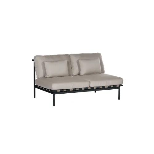 Barlow Tyrie Around Deep Seating Double Module - No Arms | Forge Grey Aluminum Frame