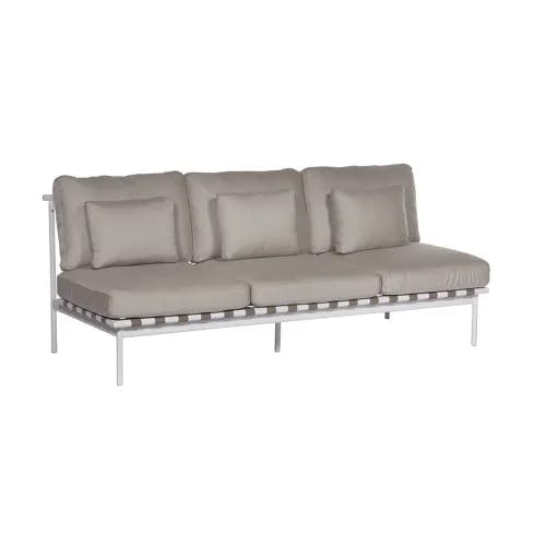 Barlow Tyrie Around Deep Seating Triple Module - No Arms | Arctic White Aluminum Frame