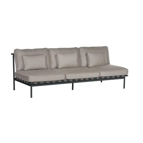 Barlow Tyrie Around Deep Seating Triple Module - No Arms | Forge Grey Aluminum Frame