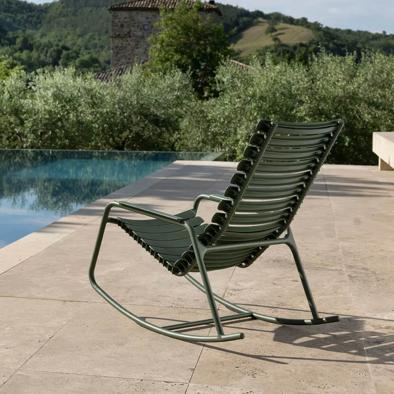 Houe ReCLIPS Rocking Chair | Olive Green Lamellas