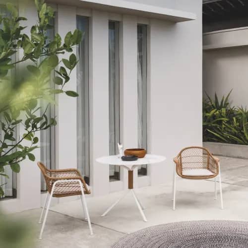 Gloster Fresco 35.5" Round Dining Table | Fresco Dining Chair