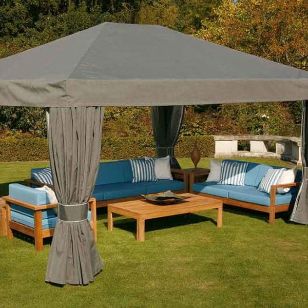 linear set-up: two-seater and three-seater settee paired with armchair and rectangular coffee table