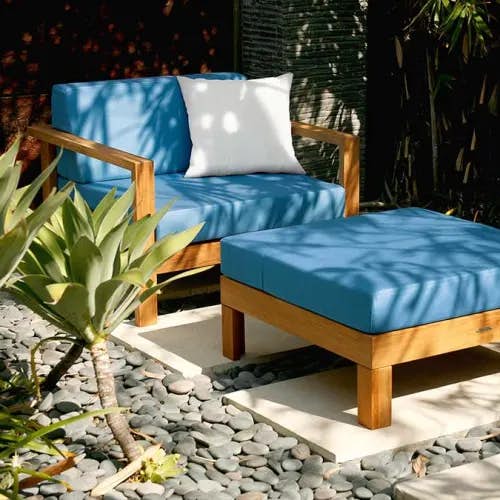 make yourself comfortable: linear armchair and linear ottoman