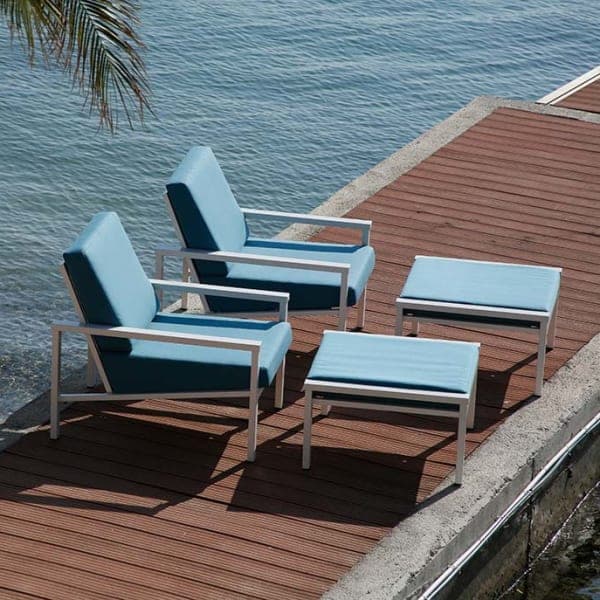 Barlow Tyrie Equinox | Painted Armchairs with Ottomans (Arctic White)