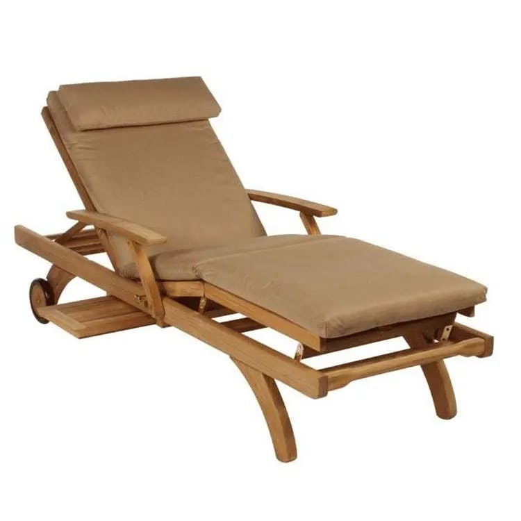Barlow Tyrie Capri Ultra Lounger with Optional Cushion in Canvas Taupe