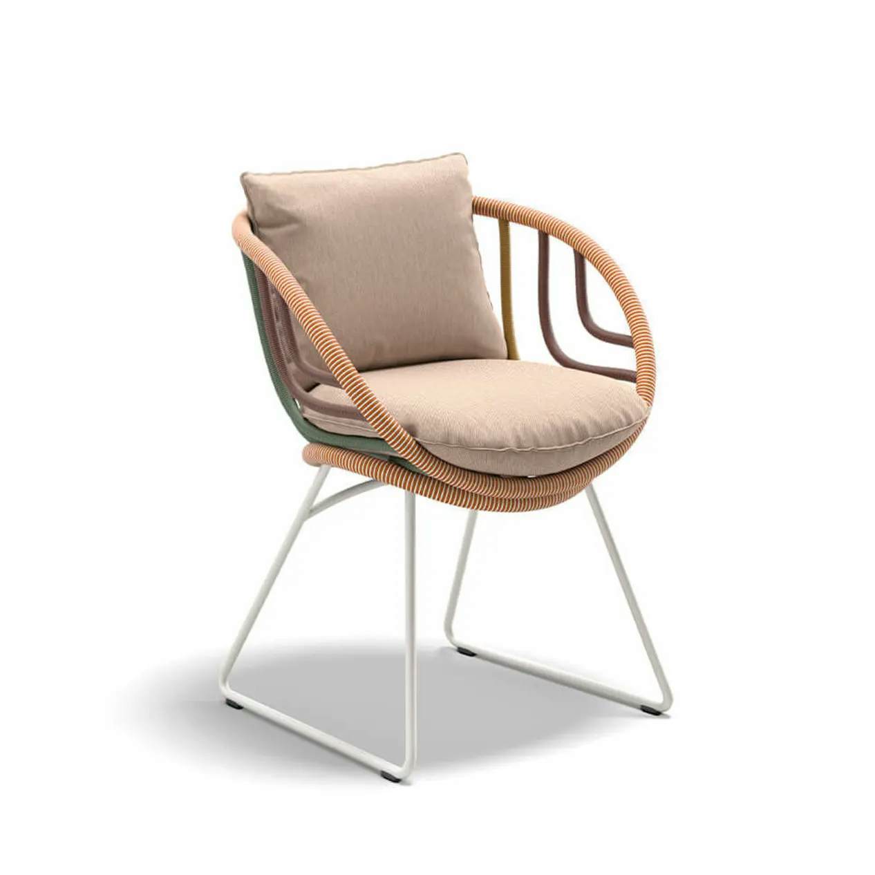 DEDON KIDA Armchair | Material Wrapped DEDON Fiber Glow Touch | Cushion Fabric NATURA Marsala