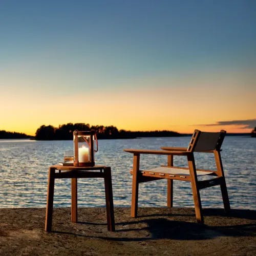 Djuro Lounge Chair | Small Side Table | Marstrand Lantern