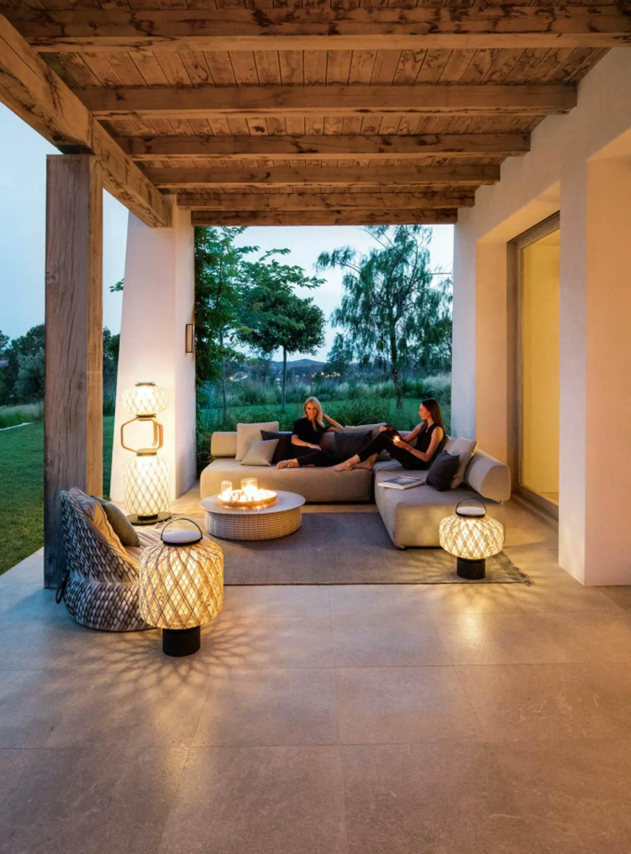 THE OTHERS Lanterns | DALA Lounge Chair | BRIXX Seating | PORCINI Table