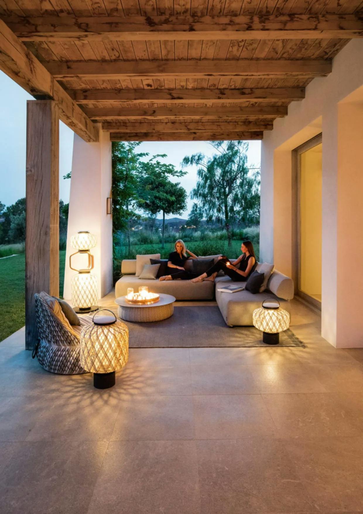 THE OTHERS Lanterns | DALA Lounge Chair | BRIXX Seating | PORCINI Table