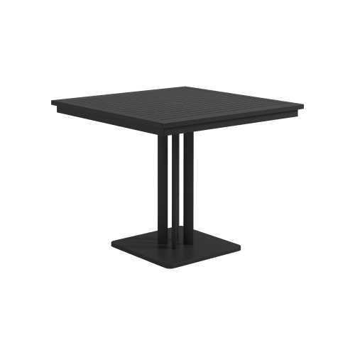 Gloster Metz 35.5" Pedestal Dining Table Aluminum