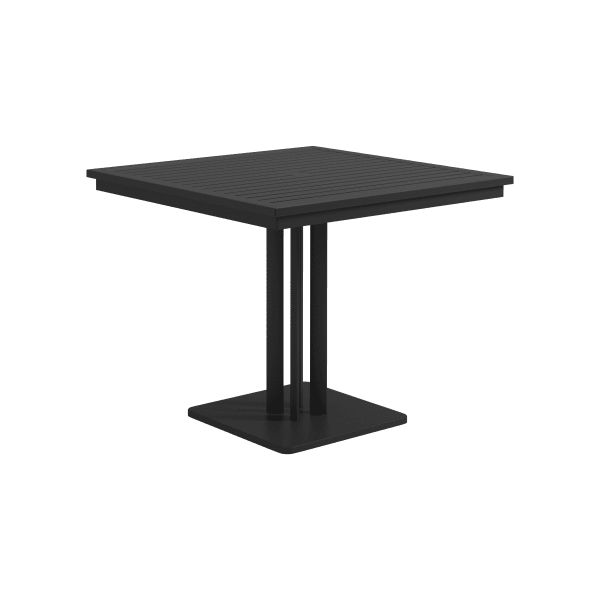 Gloster Metz 35.5" Pedestal Dining Table Aluminum