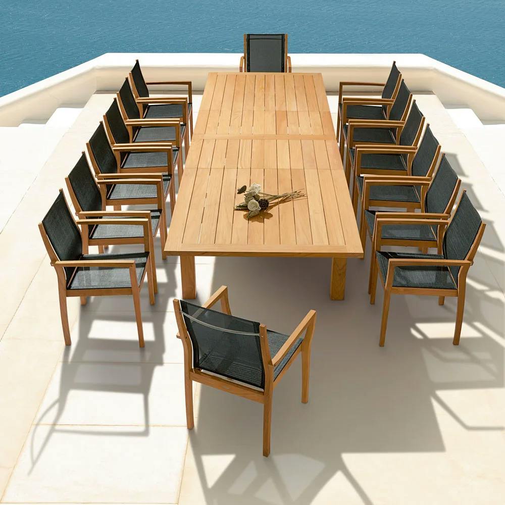 Barlow Tyries Apex Extending Dining Table with Horizon Stacking Armchairs