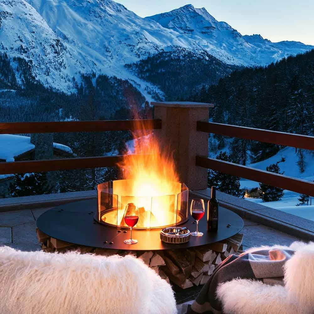 for cold evenings at the the mountain: zero small wood burning fire pit
