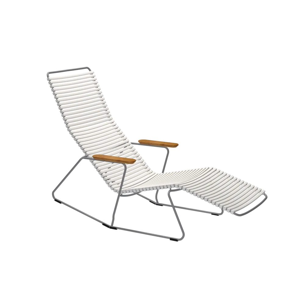 Houe Click Sun Rocker | Muted White Lamellas with Bamboo Armrests