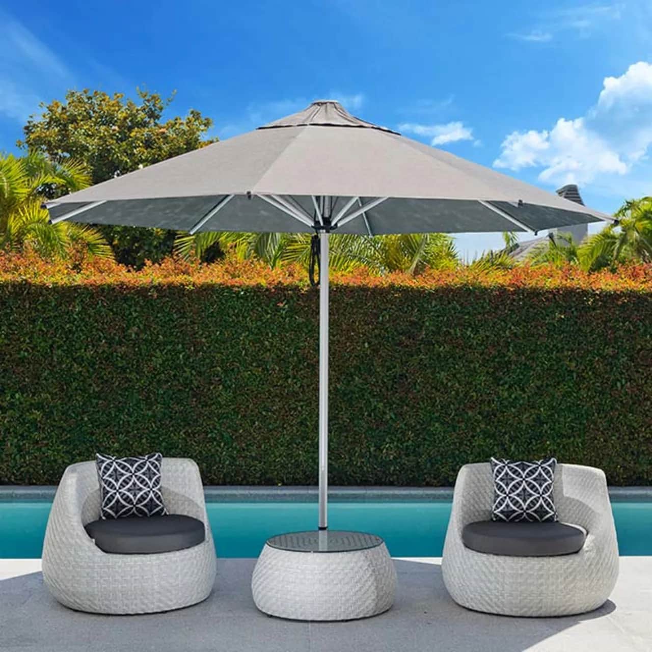 Frankford Monterey 13' Octagonal Giant Market Umbrella | Titanium Canvas Fabric