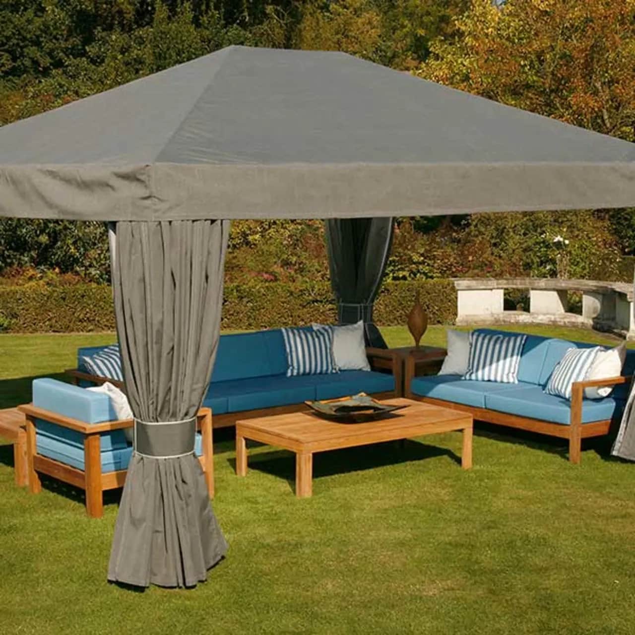 Barlow Tyrie Linear 3-Seater and 2-Seater Settee with Linear Armchair and 59" Coffee Table