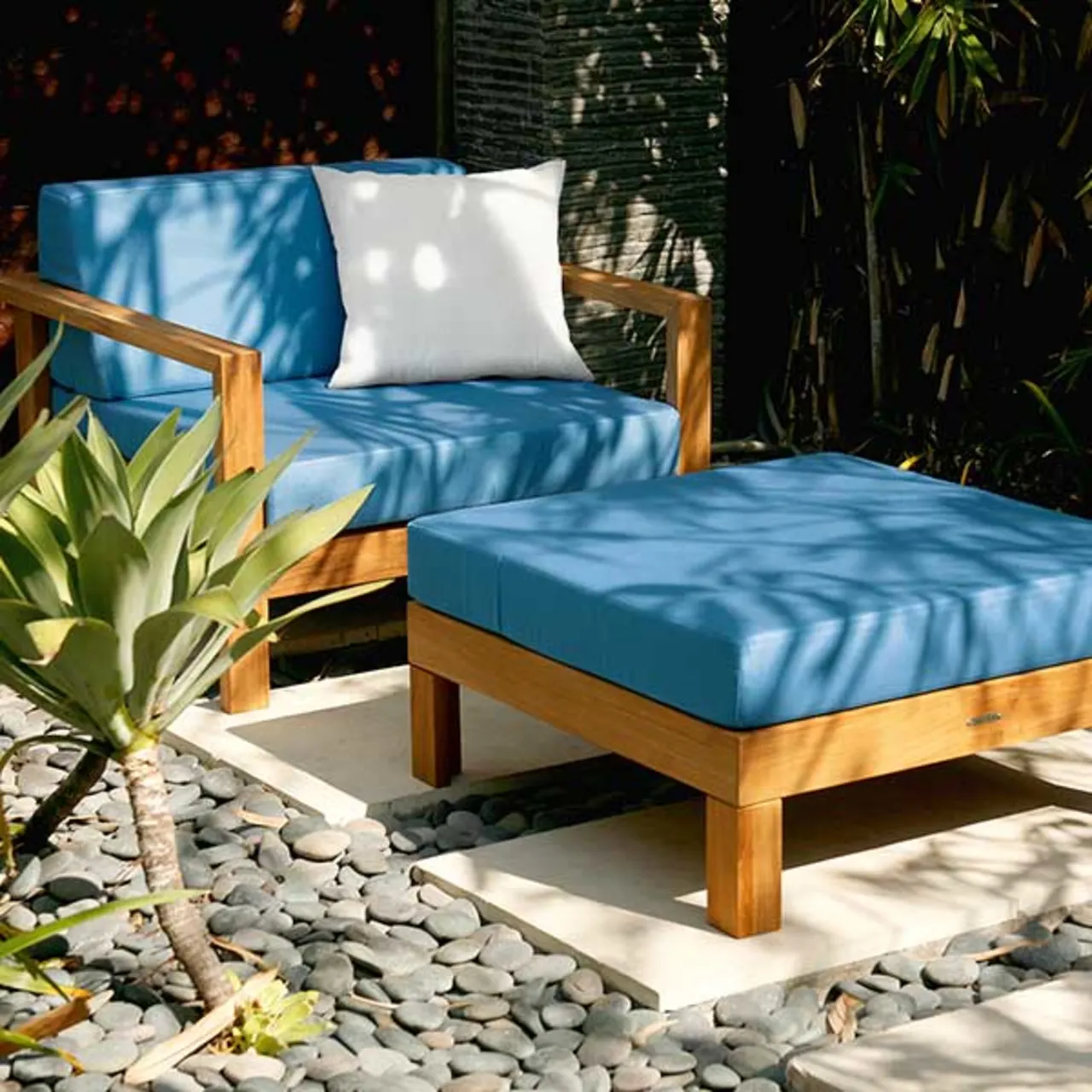 Barlow Tyrie Linear Armchair and Ottoman