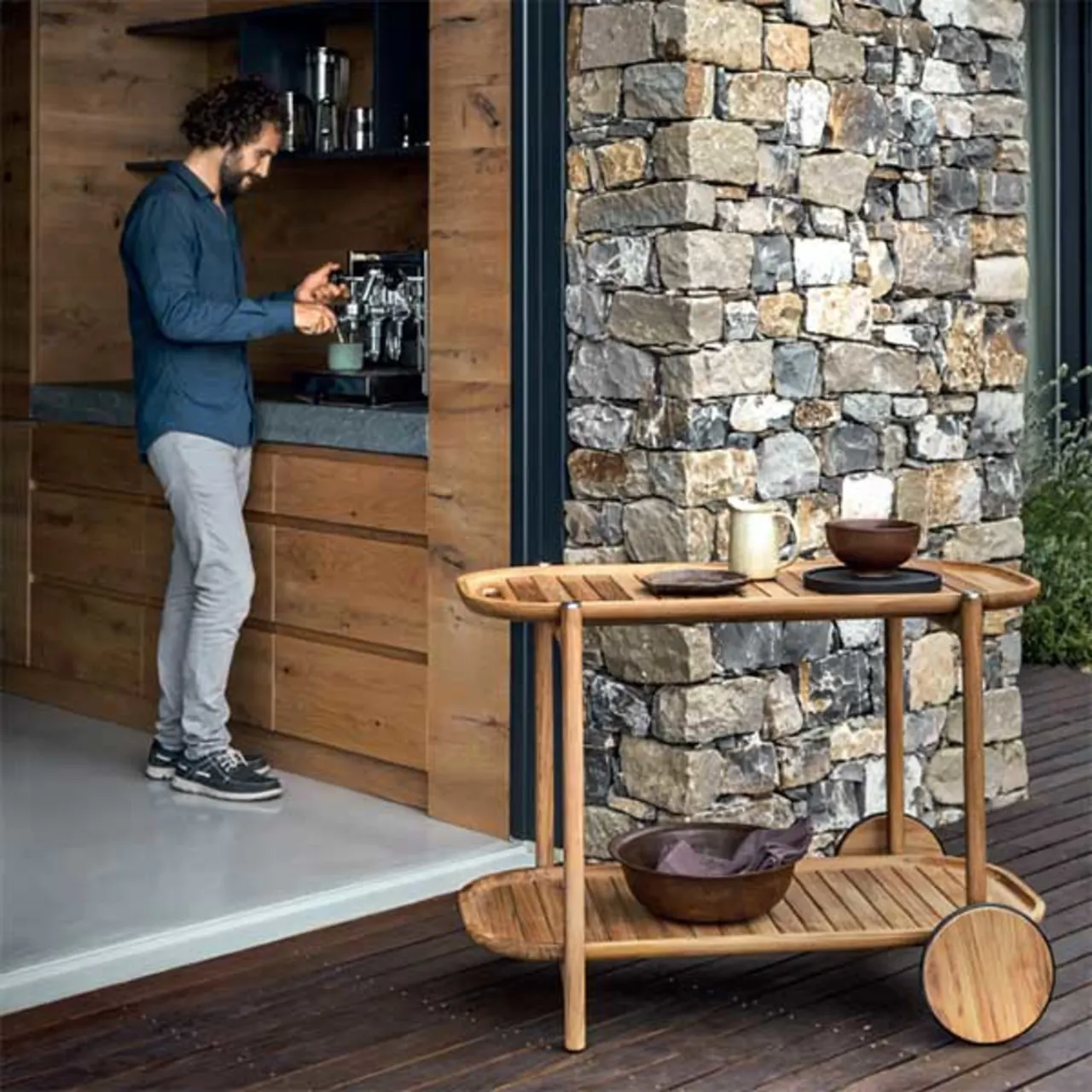 Gloster Standards Bar Cart | Teak Frame