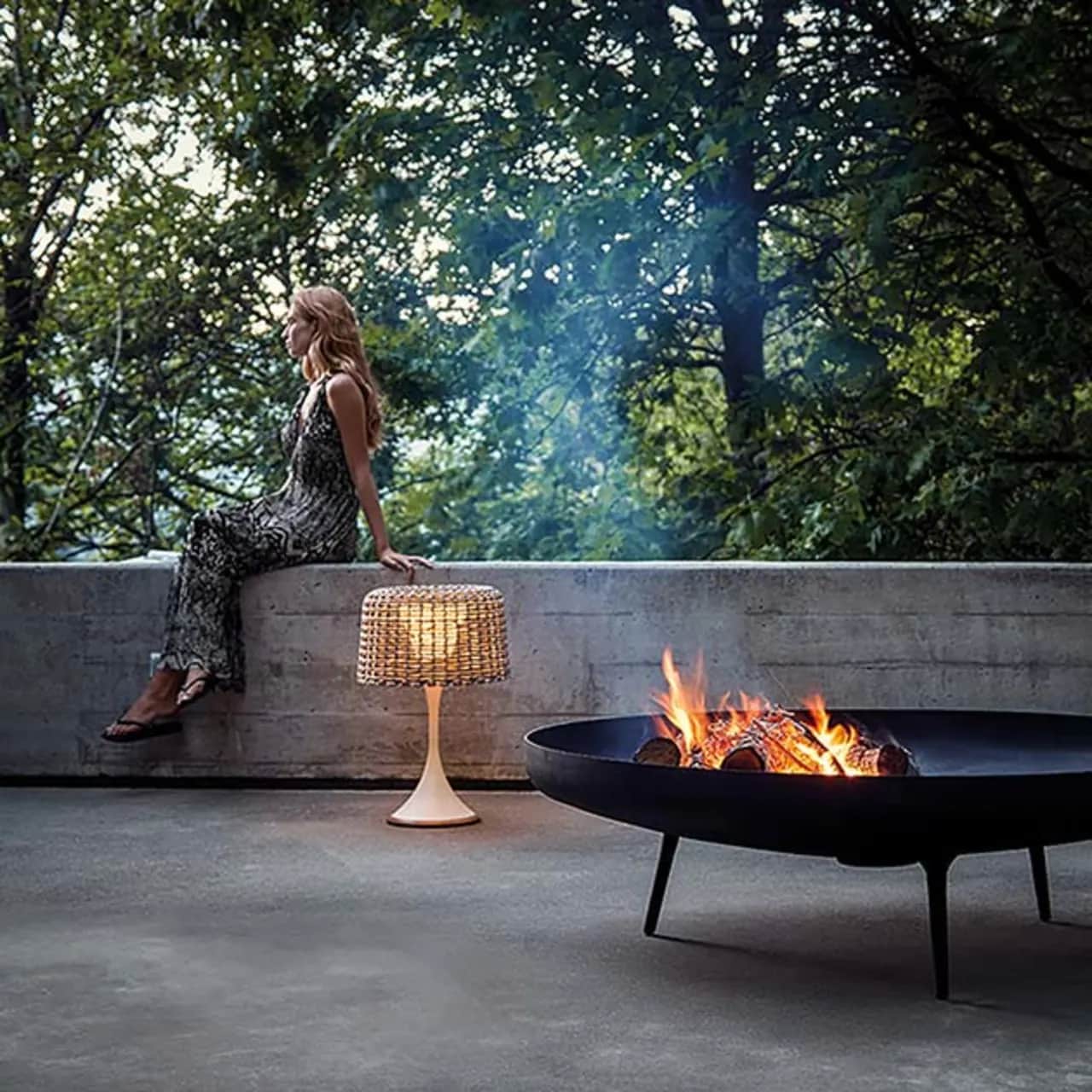 Gloster Large Fire Bowl | Mesh Small Lantern