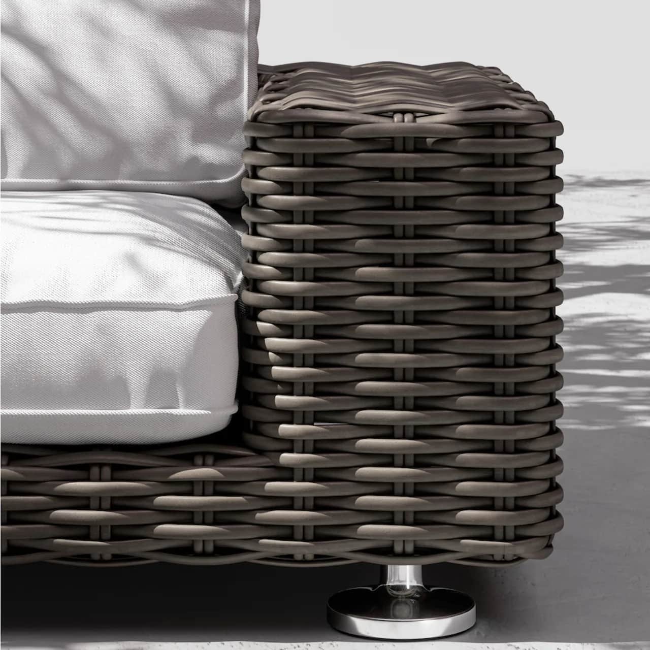 Close-up DEDON Fiber Silt and Stainless Steel Feet (Courtesy of DEDON)