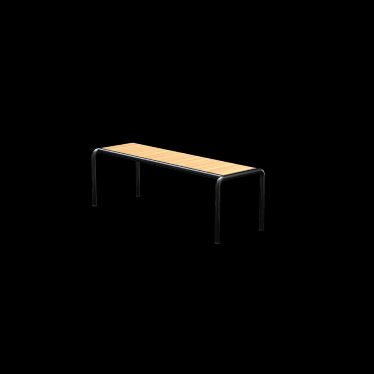 Houe Avanti 50.8" Bench | Black Powder-Coated Steel Frame | Pine Wood Top