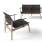 not just only lounge: sway lounge chair facing sway 2-seater sofa with dining chair and bar chair to the right (finish: teak frame