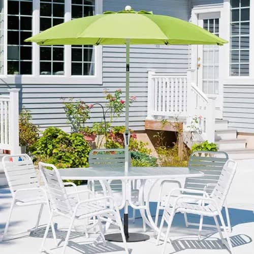 revive your space: catalina crank lift tilt w/ vent no valance in pistachio and white mast finish