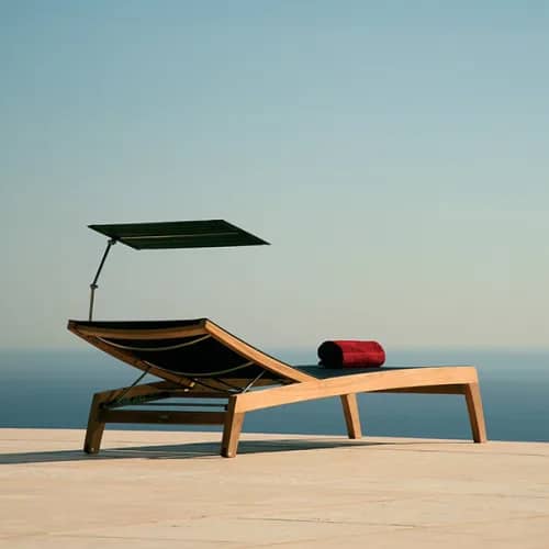 Barlow Tyrie Horizon Lounger with Optional Sun Shade (Sling, Charcoal)