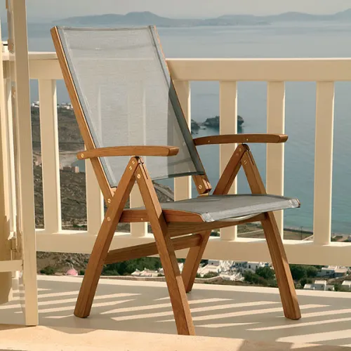 Barlow Tyrie Horizon Folding Carver Armchair (Sling, Charcoal)