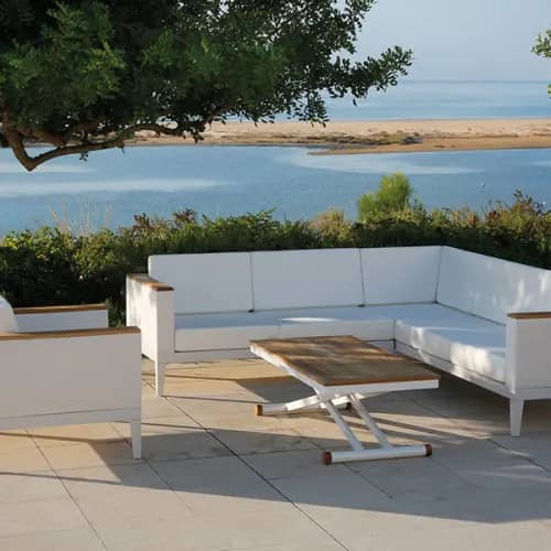 barlow tyrie aura deep seating armchair with deep seating 2 x 3 corner set and low adjustable height table