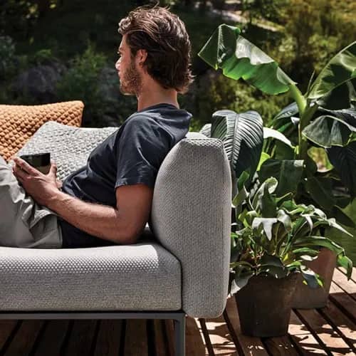 side view of workmanship: gloster maya outdoor lounge seating