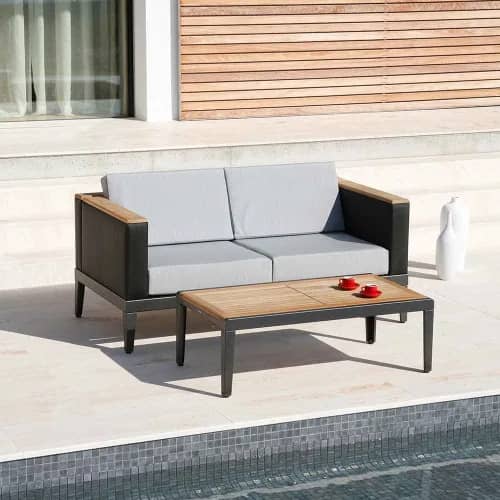 Barlow Tyrie Aura Deep Seating 2-Seater with Aura 47" Coffee Table