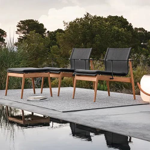 time to go outside: sway lounge chairs with ottoman