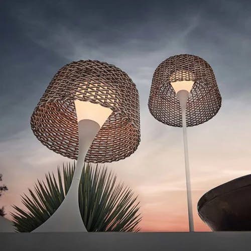 Gloster's Ambient mesh lanterns in small and tall (solar & rechargeable)