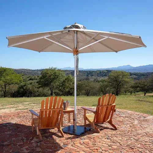 aesthetic shade solution: bravura 11.5' round center pole umbrella with canopy color natural