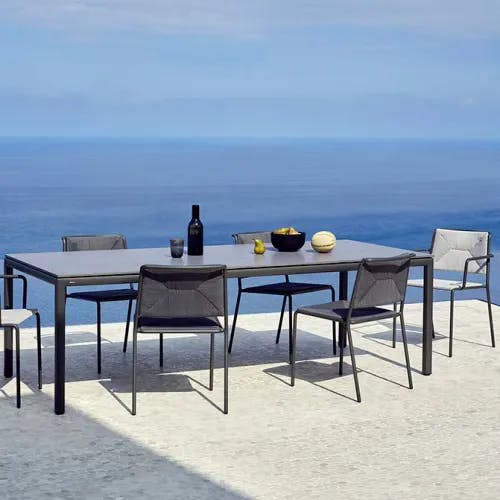 Gunmetal Grey 95" Table | Summer Dining and Armchairs