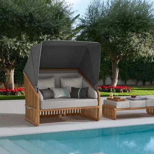 your private retreat: the newcastle 2-seater is framed with canopy, just like a cocoon