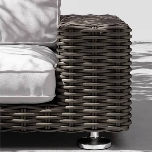 Close-up DEDON Fiber Silt and Stainless Steel Feet (Courtesy of DEDON)