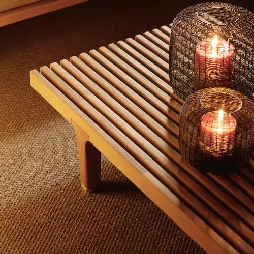 Close up of Teak Coffee Table (Courtesy of DEDON)