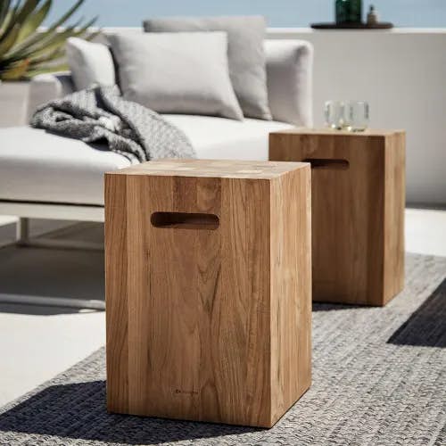 block side tables with grid seating