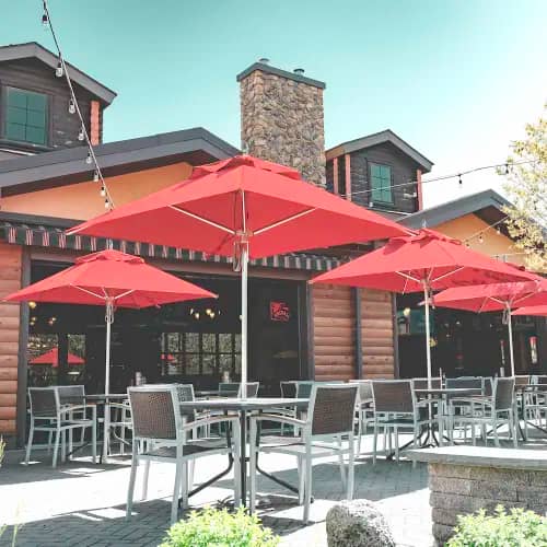 Table-Mounted Logo Red Square Canopy