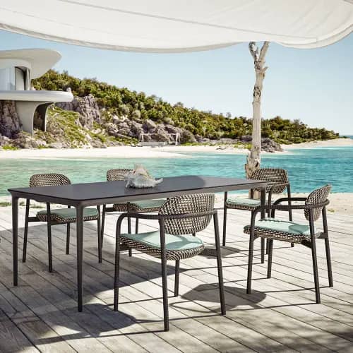 BELLMONDE dining table and ROII dining armchairs