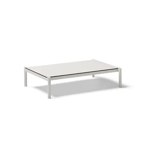 POINT Origin 48" Coffee Table | Mineral White Aluminum Frame