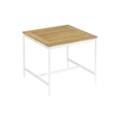 Barlow Tyrie Around 24" Square High Table | Arctic White Aluminum Frame
