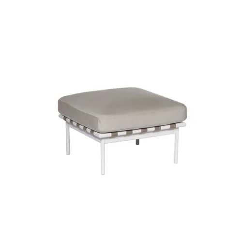 Barlow Tyrie Around Deep Seating Ottoman | Arctic White Aluminum Frame
