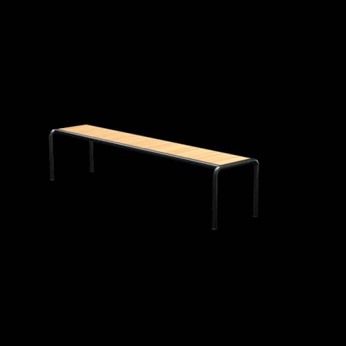 Houe Avanti 78.5" Bench | Black Powder-Coated Steel Frame | Pine Wood Top